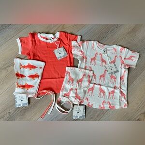 Kate Quinn Kids Pajama Set - Coral and Cream